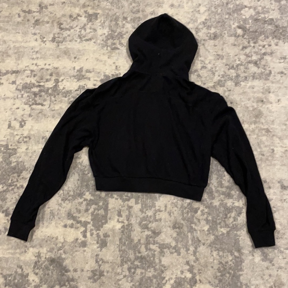 SOLD - NWOT Skims Black Waffle Knit Zip Up Hoodie Sz S - Picture 14 of 16